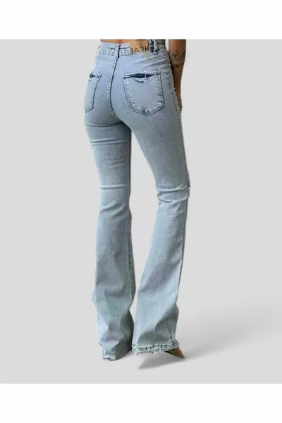 Melina's Jeans da neve blu colorati a vita alta spagnola