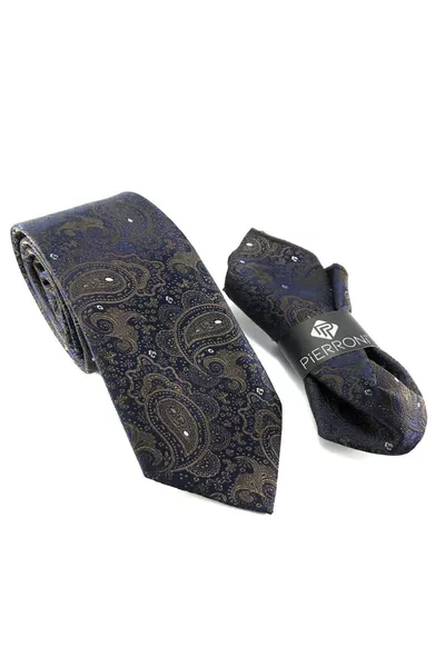 Coffee Plaid Pocket Square Tie