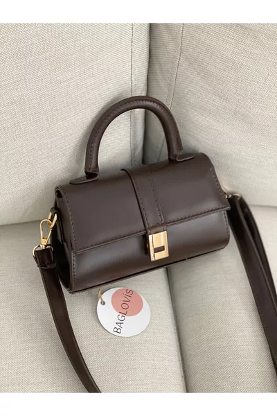 Magnetic Detailed Coffee Women's Shoulder Bag