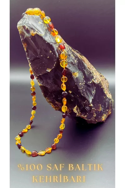 Baltisches Tropfen Bernstein Halskette für Erwachsene Männer und Frauen