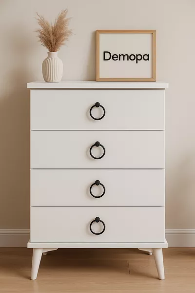 منضدة جانبية بيضاء/سوداء