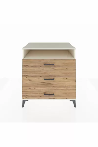 خزانة كرونوس بدرج واحد وثلاثة أدراج، لون حجر القمر والصنوبر