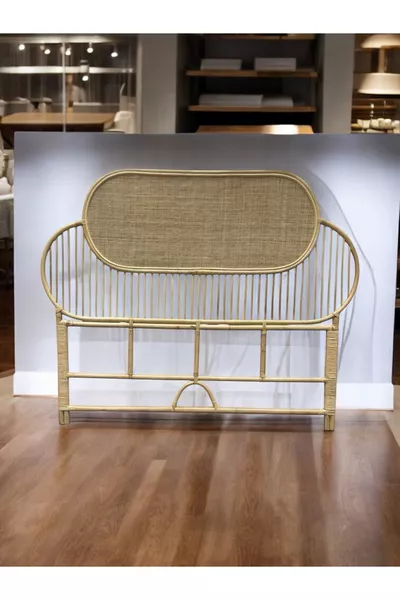 لوح رأس سرير مزدوج من الخيزران و راتان، لوح رأس سرير مزدوج من الخيزران، سم