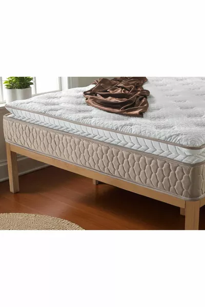 سرير مع وسادة مائية وجيب زنبركي ودعم للظهر والخصر، قماش من ريش الأرنب، نوابض حقيبة نوابض، فائق الأرثوبيديك