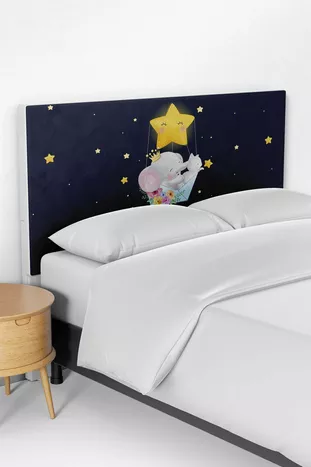 Star and Elephant Pattern Bed Base Headboard Cover