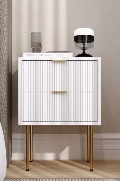 طاولة جانبية أنيقة بيضاء لوكسي