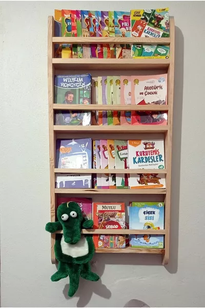 Montessori Kinderzimmer Bücherregal Holz Natur Regal ohne Lack **9 Holzregale