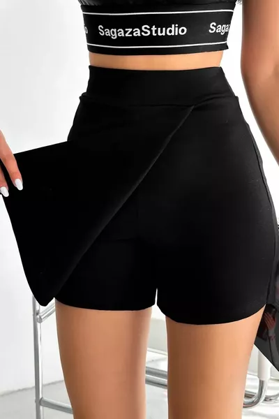 Women's Black Closed Shorts Skirt