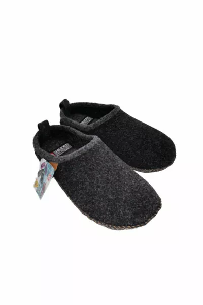 Feltro di lana nera da uomo Suola ortopedica antiscivolo molto leggera Pantofole da casa invernali morbide