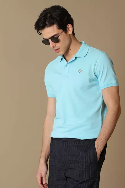 Laon Sports Polo Neck Men's T-Shirt Aqua