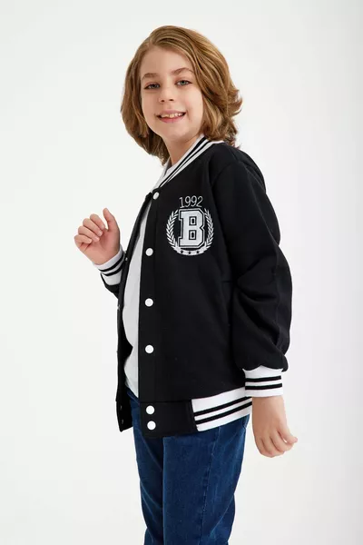 Unisex Kinder B Stickerei Bomber College Jacke