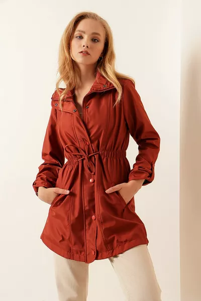 Women's Trench Coat with Snaps 