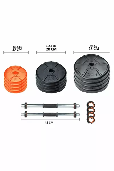 Sport  Kg (2X KG) Set Manubri Arancione Nero