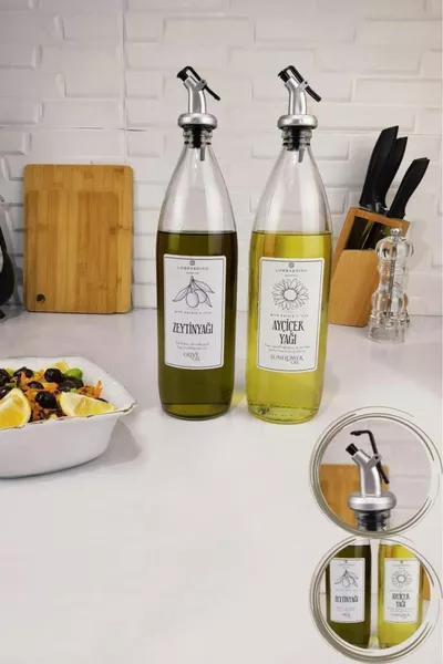 Lombardino Vetro Confezione Da 2 Olio Di Oliva E Olio Grasso Per Bottiglie  ml  .