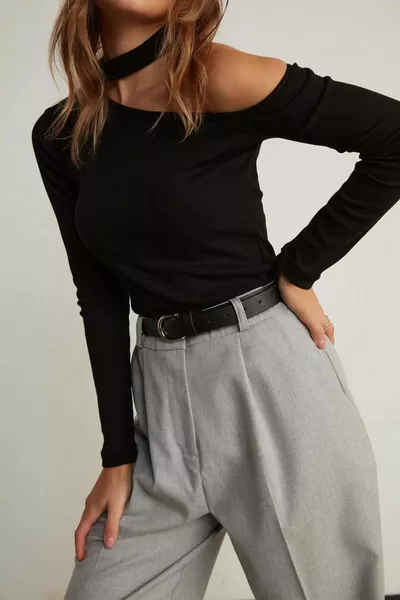 Cintura Basic in Pelle Nera