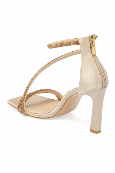 Жълти текстилни дамски вечерни обувки - Y