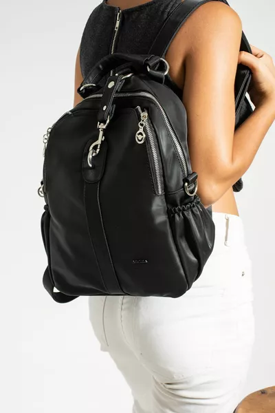 حقيبة ظهر جلدية نسائية قابلة للغسل 