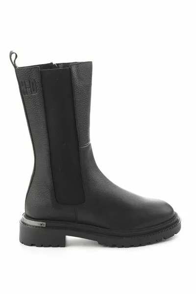 جلد أسود الجوارب النسائية وبوت 