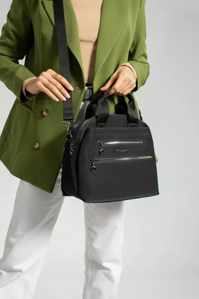 Sac à bandoulière réglable en similicuir multi-compartiments pour femmes