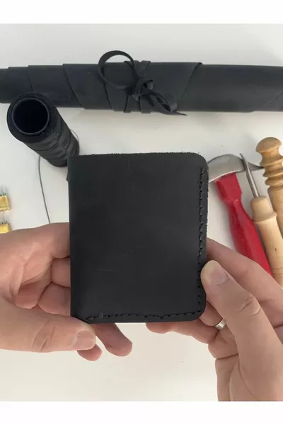 Men's Wallet - Real Leather Wallet - Fully Hand-Stitched - Personalized Name Printing (KEYCHAIN GIFT)