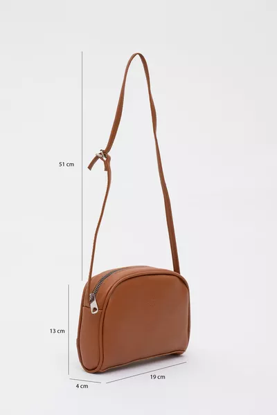 Tan  Mini Urban Cross Strap Single Compartment Upux Leather Сумка на руку и плечо L: Ш: Ш:4 см