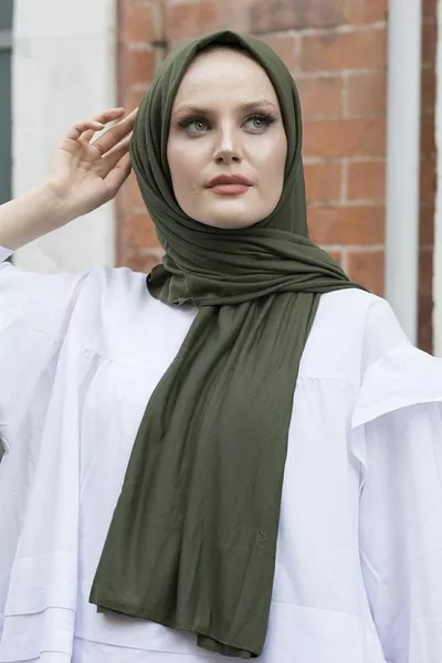 Scialle pettinato da donna kaki