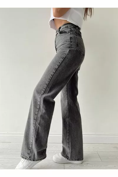 Alya Ikon Jeans Shabby Oro Lycra Neve Fumé Palazzo