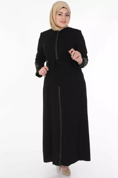 Medina Silk Women's Abaya with Embroidery on Sleeves