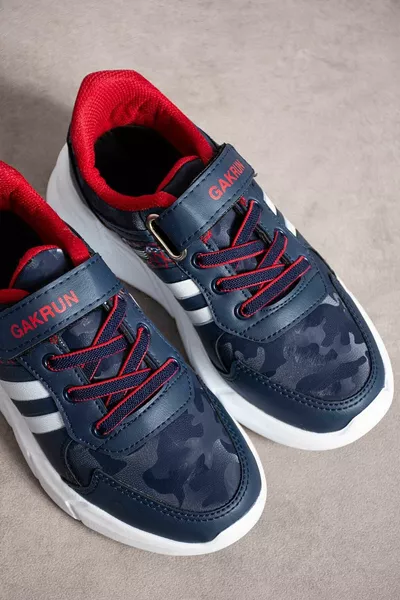 Unisex Çocuk Lastikli Ve Cırtlı Rahat Sneaker Spor Ayakkabı