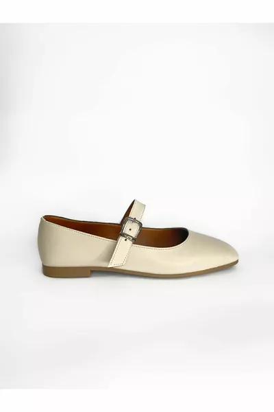 نسائي بيج مشبك راقصة باليه مسطح