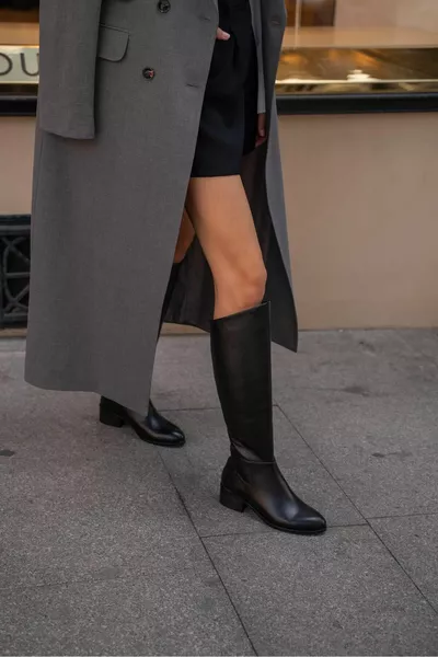 نايجل أسود أحذية جلدية أصلية