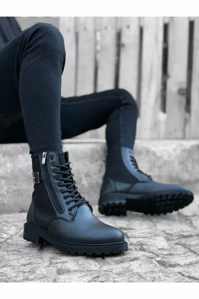 أسود الجانب سستة الرجال الأحذية البريدية الكلاسيكية