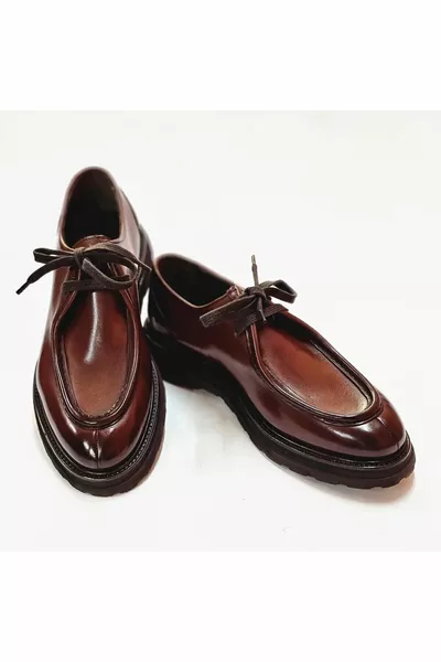 جلد إيفا وحيد أحذية رجالية عادية مع أربطة سميكة