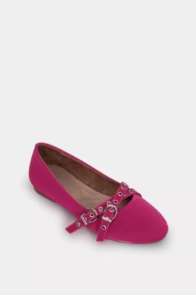 Zuma Ballerines fuchsia Staples Cross à détails croisés