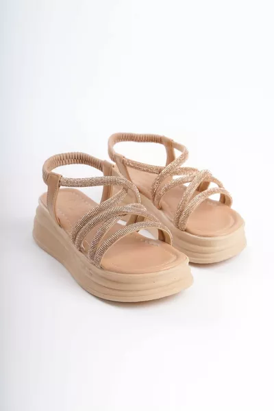 MokaShopin ELENA Sandali Donna Suola Ortopedica Elasticizzati Stone Striped TT Skin