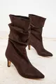 Coffee Suede Bottines Femme & Bootie 