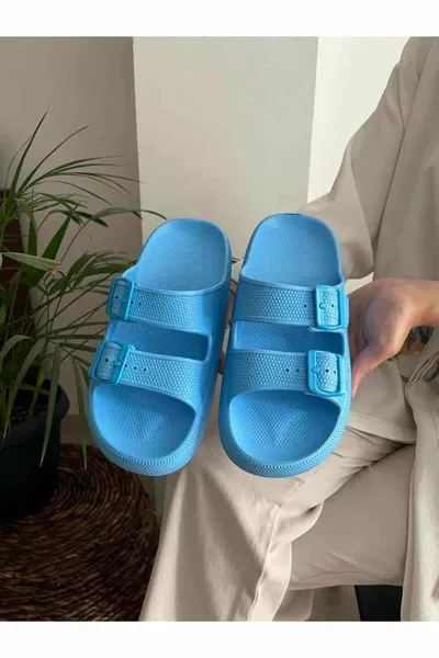Unisex Double Band Soft Thick Non-Slip Sole Soelite Beach Pool Garden Sea Casual Slippers
