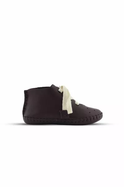 Handmade Genuine Leather Unisex Baby Brown Booties
