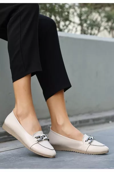 Dois Beige Skin Ballet Flats Shoes