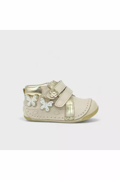 Chaussures orthopédiques First Step & Baby en cuir véritable - Crème