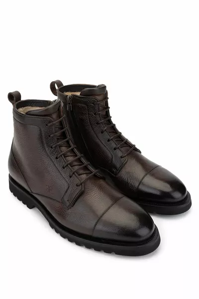 Men's Genuine Leather Brown Casual Boots