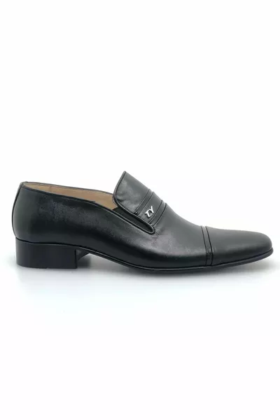 Single Star  % Genuine Leather Jurdan Sole Men's Classic Shoes BLACK