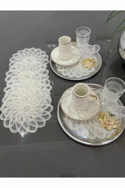 Flora modèle Décoratif Guipure Dentelle 6 Pcs Café Cocktail Présentation Serviette de table