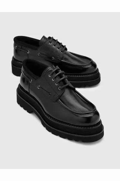 مكافحة حقيقية فتح جلد الغزلان الرجال أحذية أكسفورد السوداء