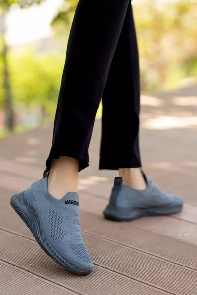 Женский копченый трикотаж Повседневная спортивная обувь для ходьбы Сверхлегкие нескользящие подошвы Стильные кроссовки