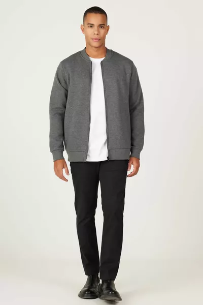 الرجال أنثراسايت مزيج قياسي صالح عادي في قطع الصوف 3 الموضوع كلية طوق القطن قميص من النوع الثقيل