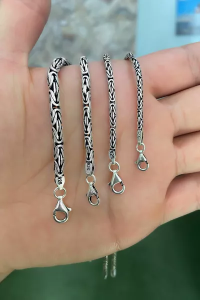 Encili Argento  Sterling Silver King Chain Bracciale ovale