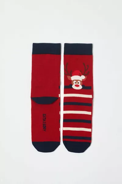 جورب رأس السنة بالكهرباء أحمر