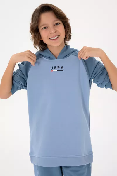 Sweat à capuche bleu clair pour garçon 