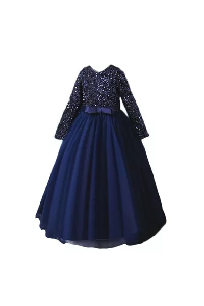 Robe de cérémonie pour fille en bleu marine avec paillettes Zara - Robe pour enfant - Robe de bal pour fille - Robe de Noël